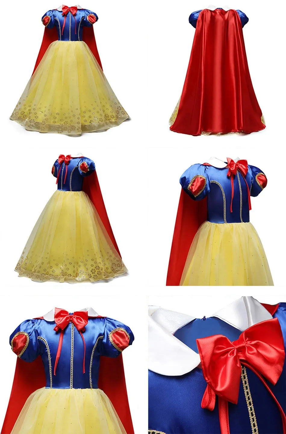 Girls Princess Dress Elsa Anna Kids Cosplay Costume