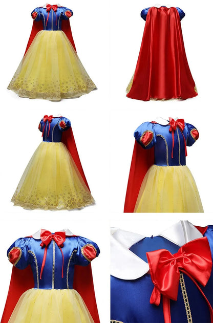 Girls Princess Dress Elsa Anna Kids Cosplay Costume