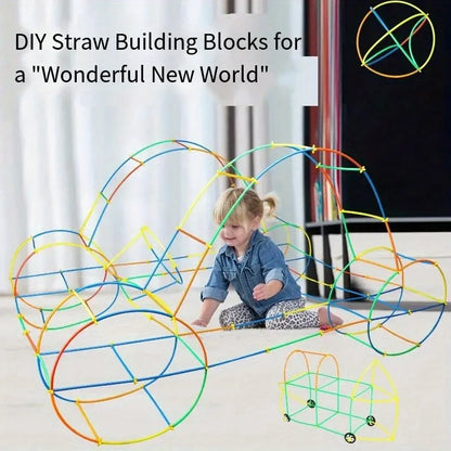 Straw Building Blocks Construction Toy for Kids