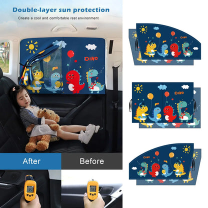 Magnetic Car Window Shades with UV Protection Mesh Cover