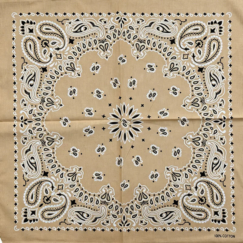 Paisley Bandana 100% Cotton Square Head Scarf 55cm