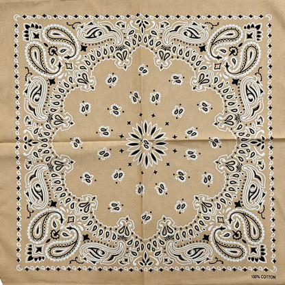 Paisley Bandana 100% Cotton Square Head Scarf 55cm