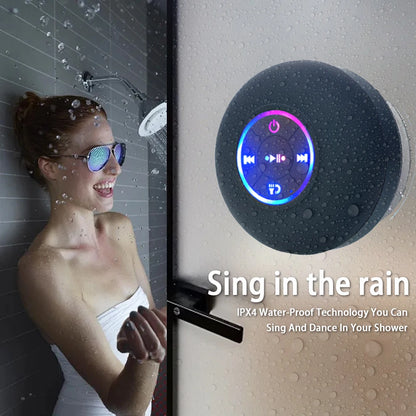 Portable Bluetooth Speaker Waterproof LED Suction Cup Shower Speaker