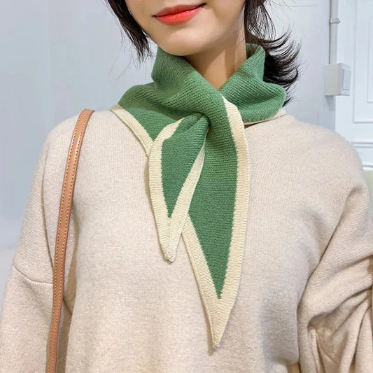 Women Autumn Warm Fake Collars Small Shawl Female Knit Scarf Girls Shirt False Collar for Sweater Dress Shirt Detachable Collar