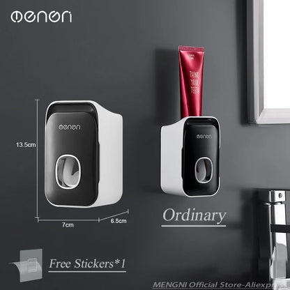 Wall-Mounted Toothpaste Dispenser – Punch-Free Toothbrush Holder