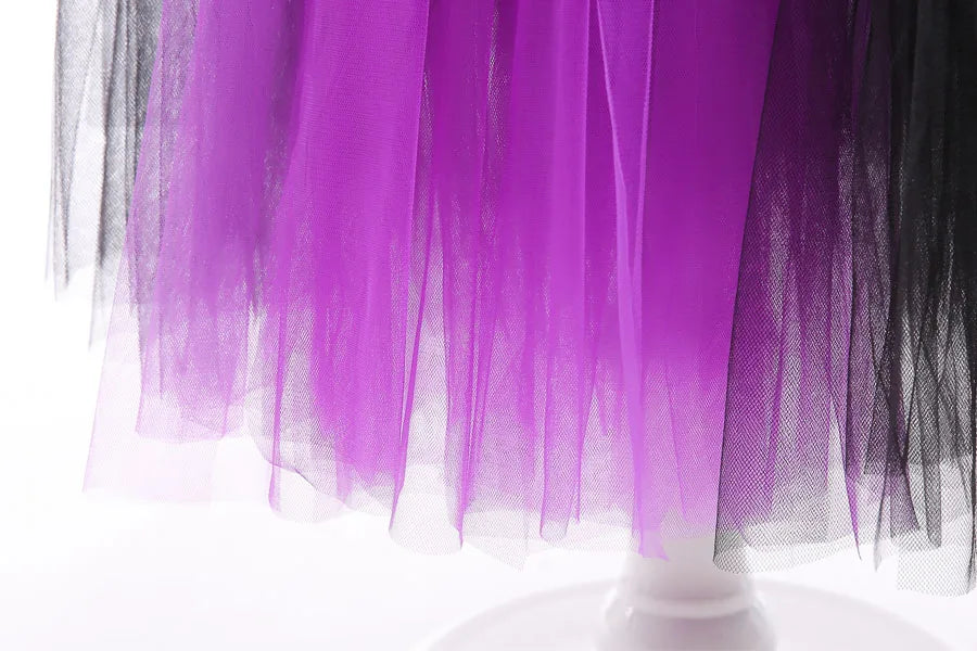 Maleficent Costume Dress for Girls Halloween Princess Gown