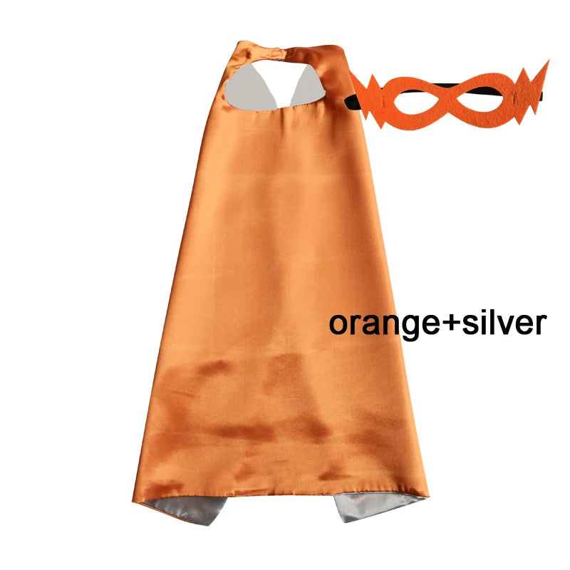 Kids Superhero Cape with Mask Reversible Satin Costume