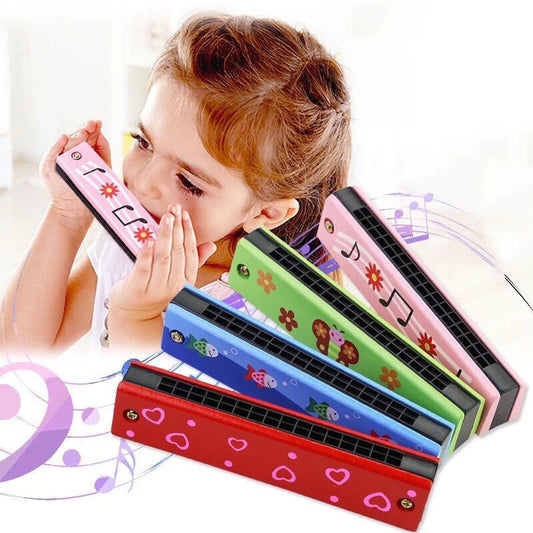 Wooden Harmonica Musical Instrument Toy for Kids