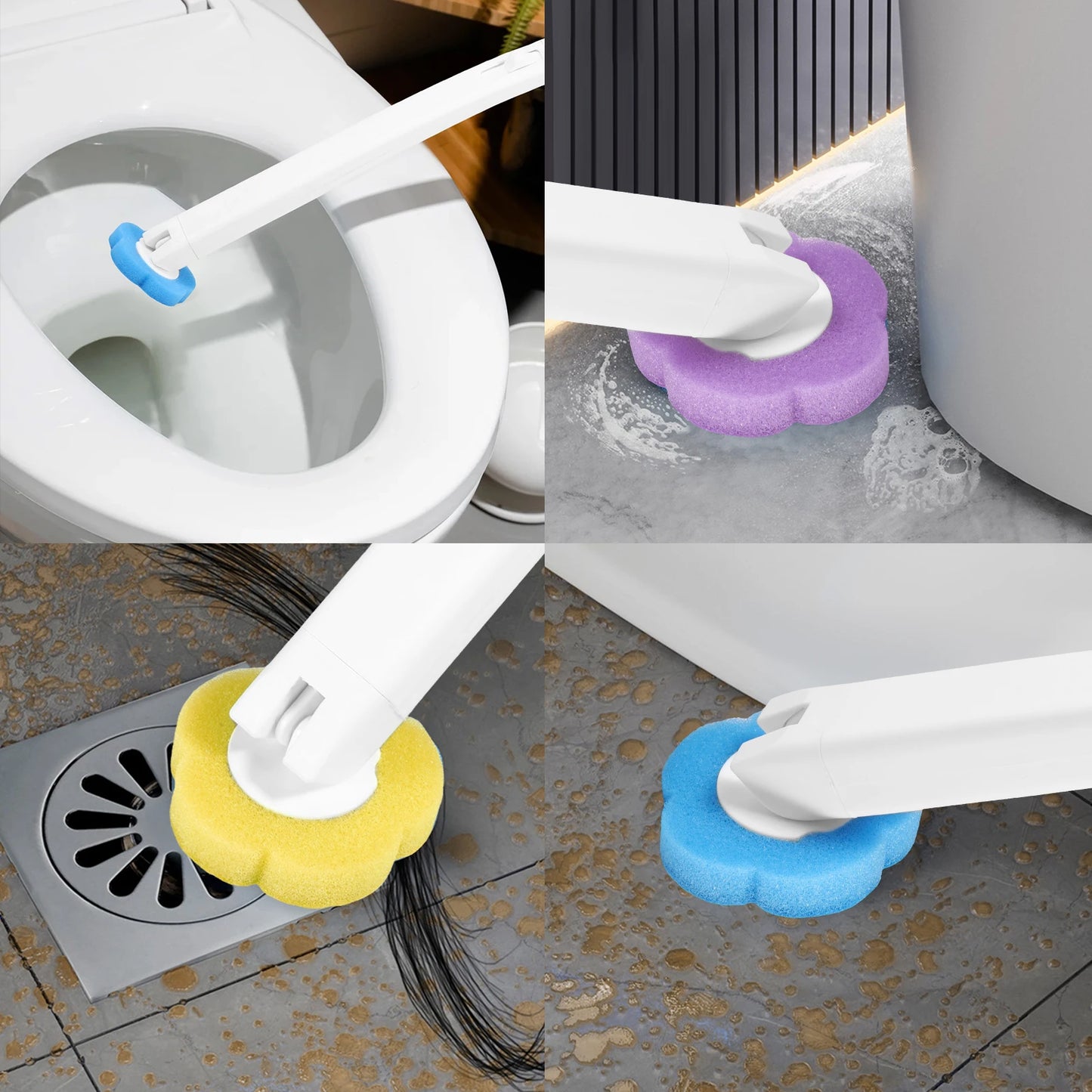 Disposable Toilet Brush Set with Holder & Refills