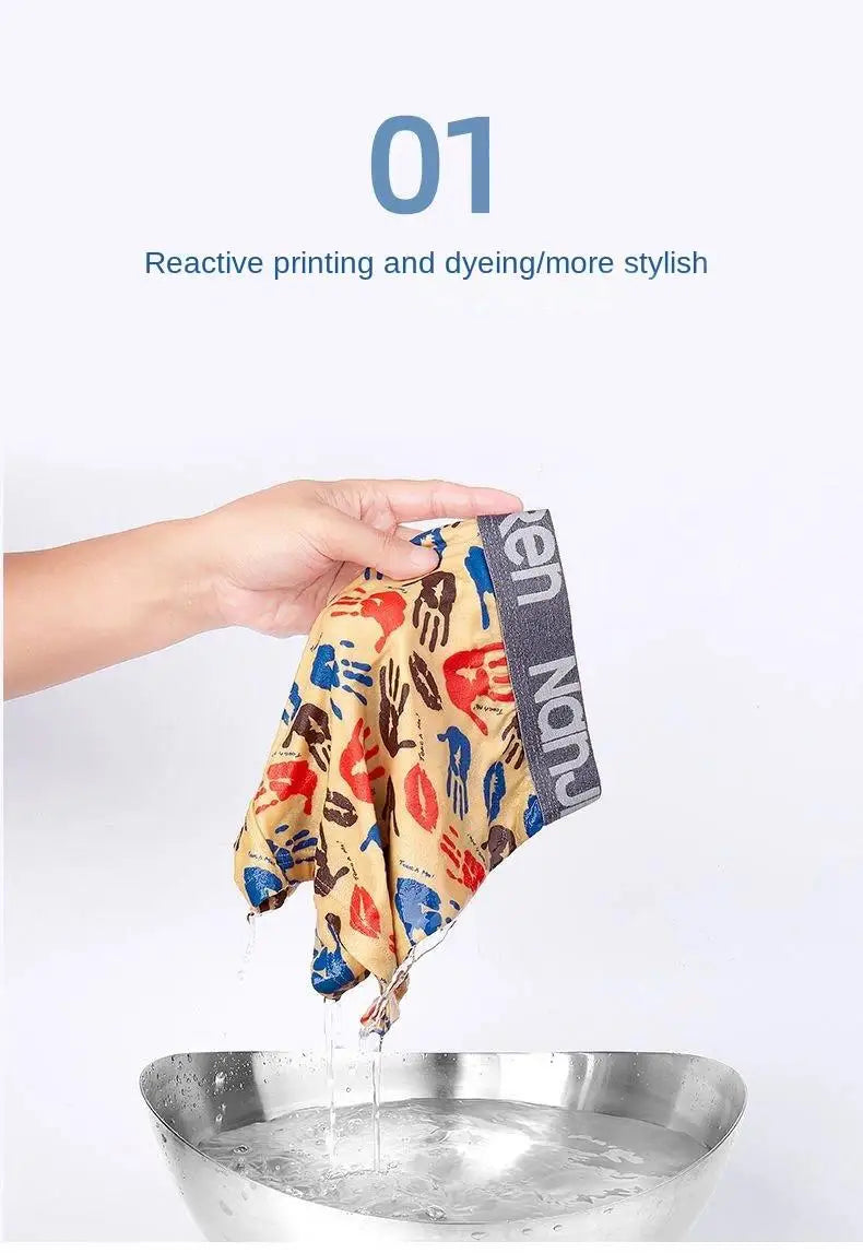 Men's Cotton Boxer Shorts 4PCS Breathable Printed Underwear