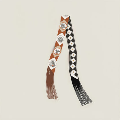 Tassel Scarf Fashion Design Women Scarf Brand Silk Scarf Hair Headband Foulard Skinny Bag Scarves Neckerchief Handbag Decoration