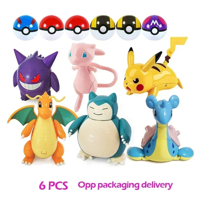 Pokémon Figure Toy Deform Poke ball Action Figure Set