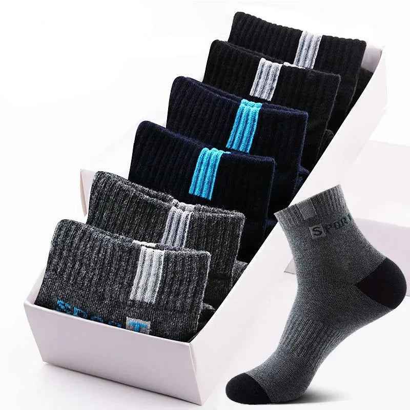 Men's Bamboo Fiber Socks Breathable Crew Sports Socks