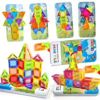 26/38pcs with Iron Box - Colorful Magnetic Building Blocks Set, Suitable for Kid's Learning and Education Magnetic Toys, Gifts