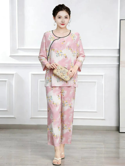 Women's Cotton Sleepwear Set – Summer Two-Piece Pajamas