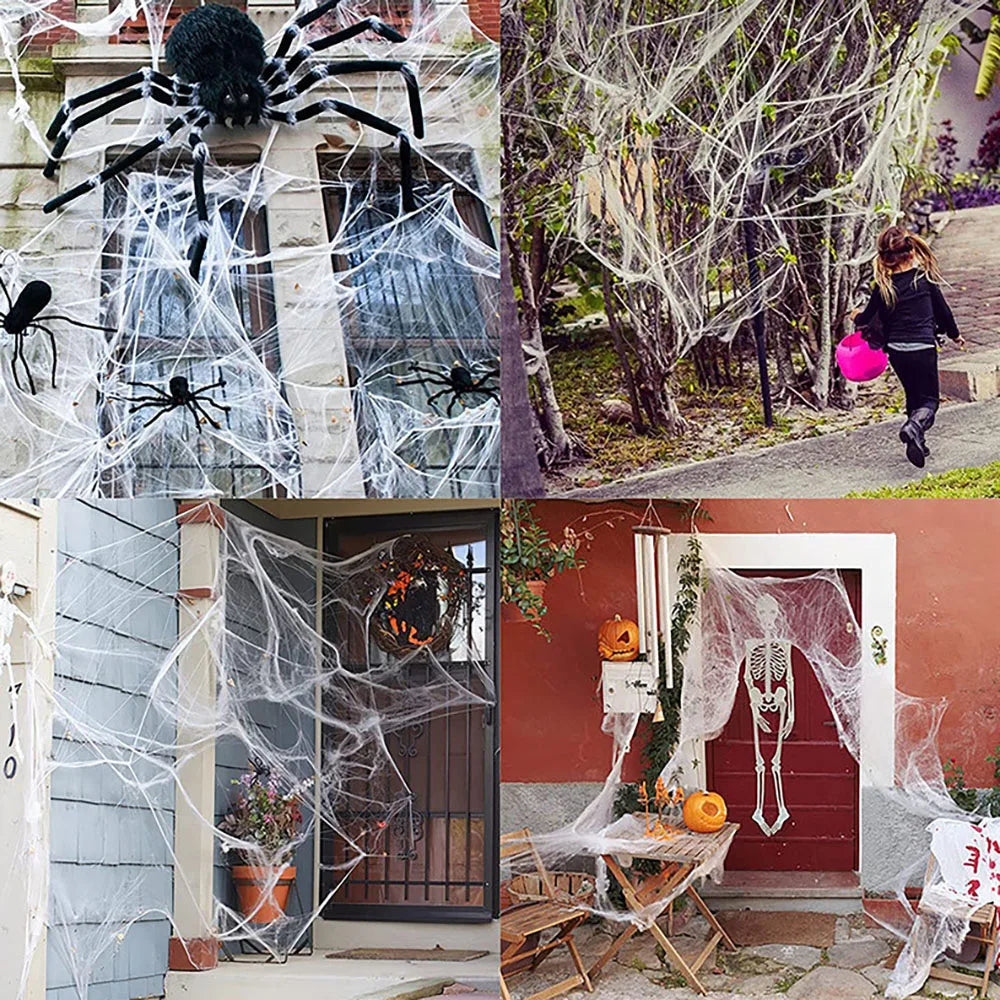 Halloween Spider Web Decoration with Spider Haunted House Decor