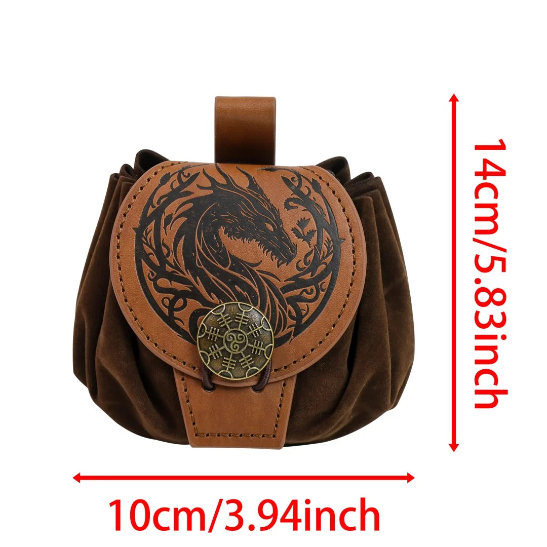 3PCS/1PCS MedievalCosplayLeather Belt Copper Coin Waist Bag Renaissance Dress Steam Belt Role Playing Halloween Belt Set Cosplay