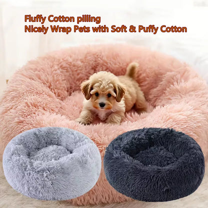 Donut Cat Bed – Plush Washable Round Pet Bed for Dogs