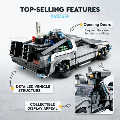 1:8 DeLorean Time Machine Building Blocks – 1872PCS Sci-Fi Car Model