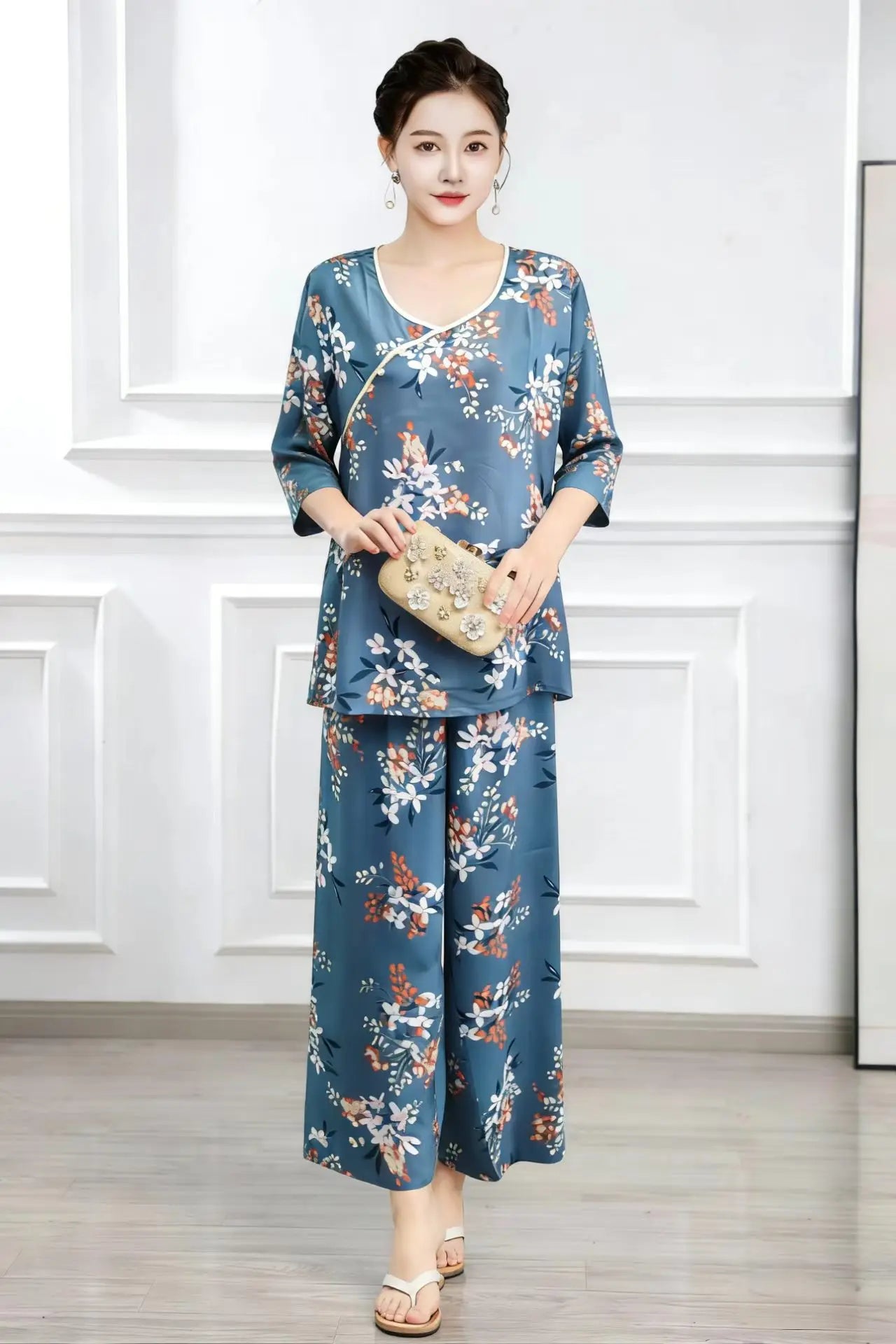 Women's Cotton Sleepwear Set – Summer Two-Piece Pajamas