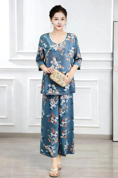 Women's Cotton Sleepwear Set – Summer Two-Piece Pajamas