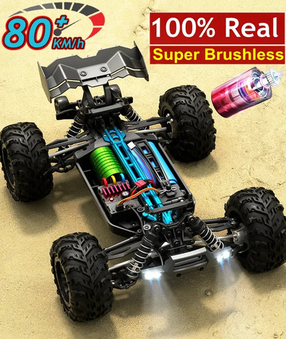 1:16 4WD High-Speed RC Monster Truck – 80KM/H Brushless Off-Road Racing Car