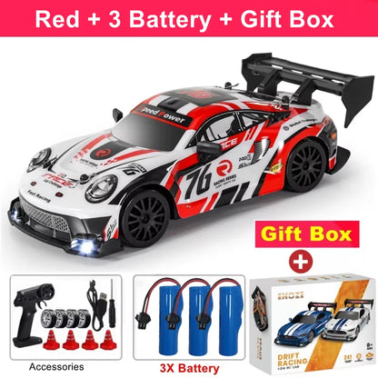 1:24 4WD RC Drift Car with LED Lights – High Speed Remote Control Racing Car