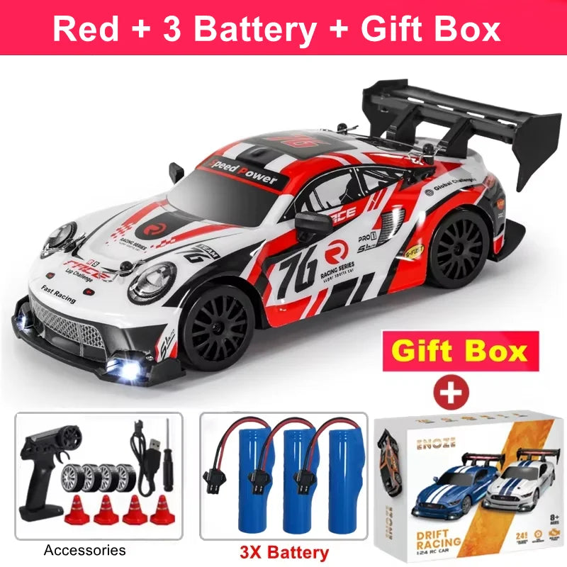 1:24 4WD RC Drift Racing Car with LED Lights – High Speed Remote Control Car