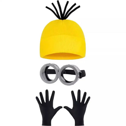 Yellow Cosplay Costume Set with Beanie, Gloves & Goggles