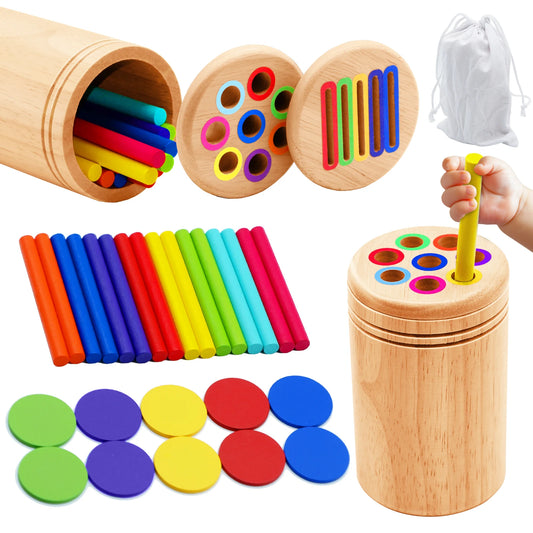 Wooden Color Sorting Toy – Montessori Shape Matching