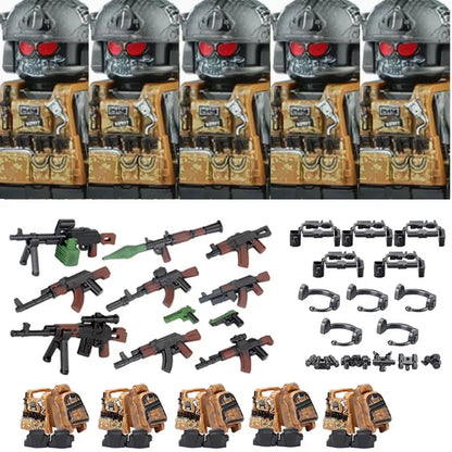 Military Soldier Building Blocks Mini Figure Set with Accessories