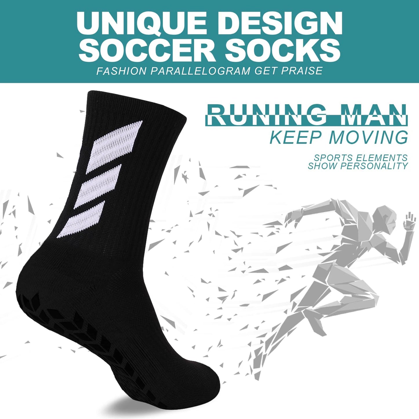 Anti Slip Football Socks Knee High Grip Sports Socks