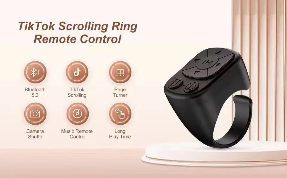 TikTok Scrolling Ring Bluetooth Remote for iPhone & Android