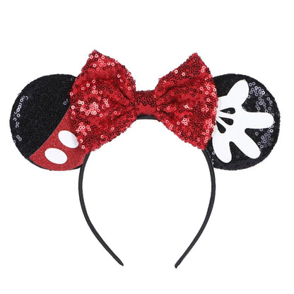 Mouse Ears Headband with Sequin Bow for Parties & Cosplay
