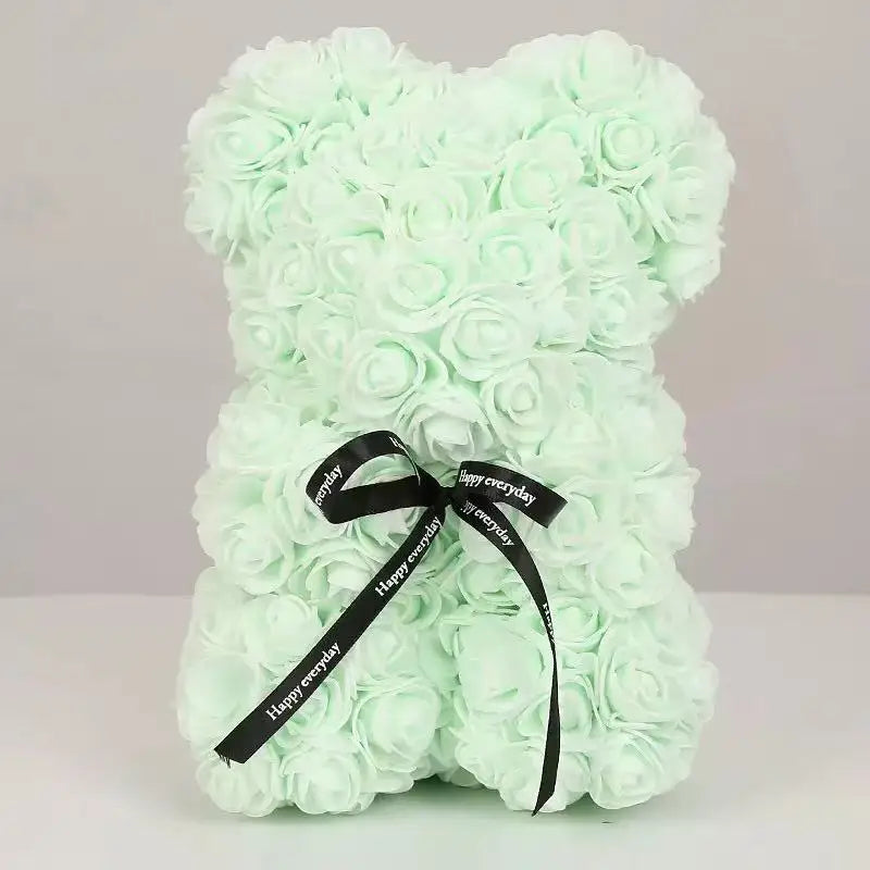 Rose Bear Gift 25cm Artificial Teddy Rose Bear with Box