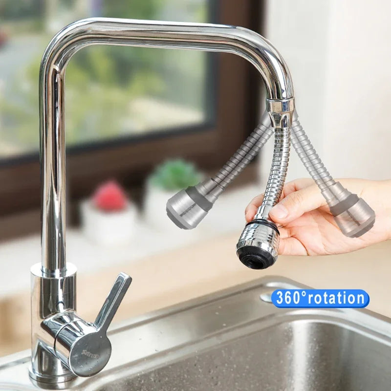 360° Rotatable Faucet Extender – 2-Mode Water Saving Aerator