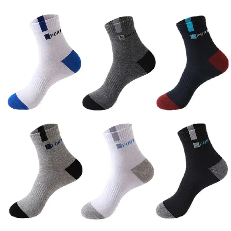 Men's Bamboo Fiber Socks Breathable Crew Sports Socks