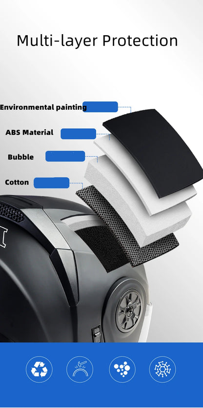 Flip Up Motorcycle Helmet DOT Dual Visor Modular Full Face