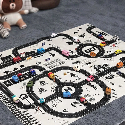 City Parking Lot Play Mat for Kids – Road Map Car Track & Educational Toy
