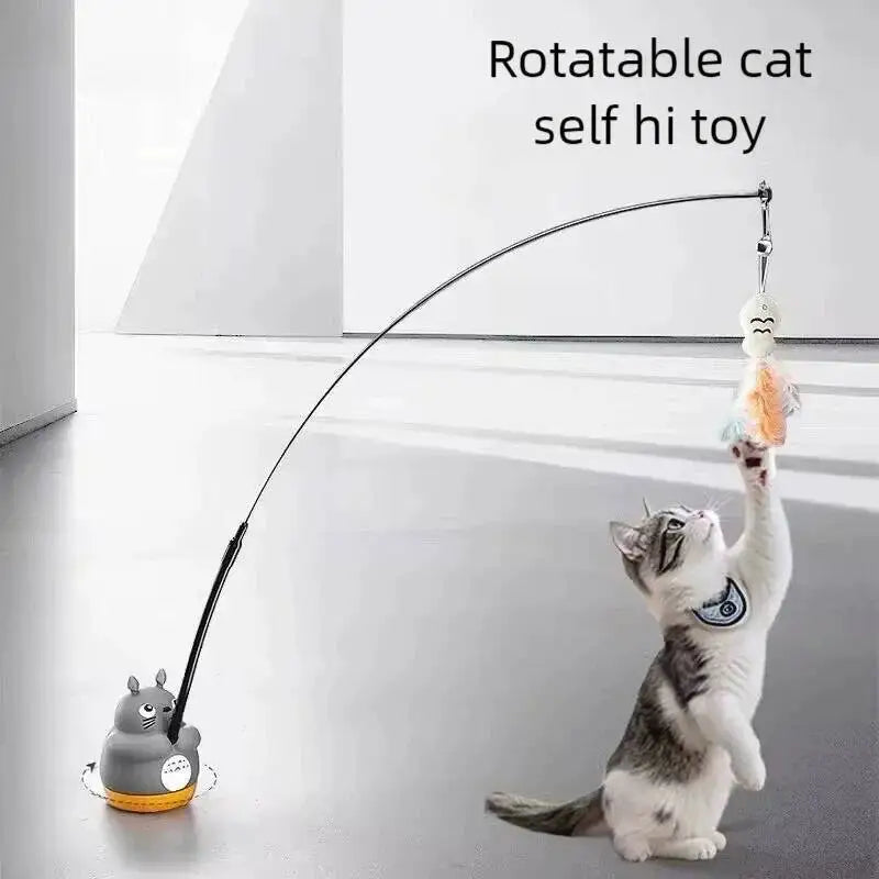 Cat Teaser Wand with Bell & Feather – Interactive Toy
