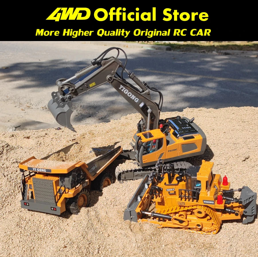4WD RC Excavator Dump Truck Bulldozer 1:20 Remote Control Toy