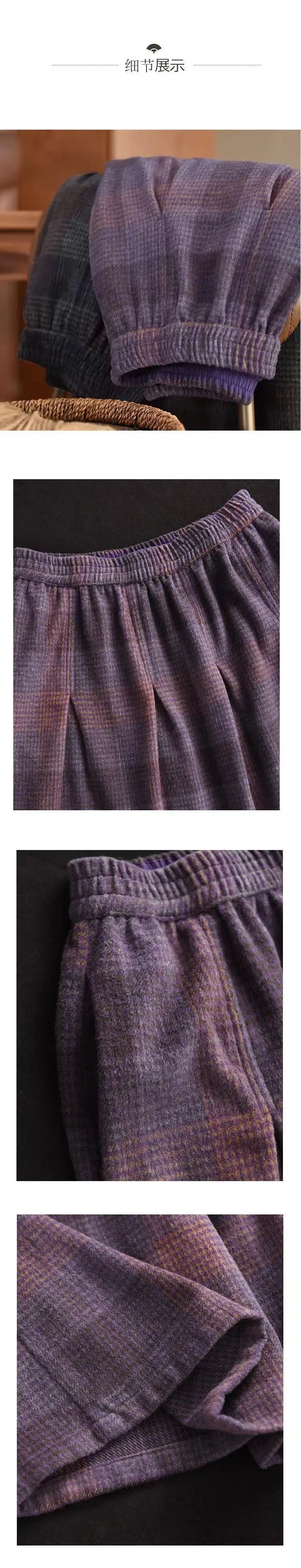 Women's Woolen Skirt 10% Wool Plaid A-Line Mid Length Winter Skirt