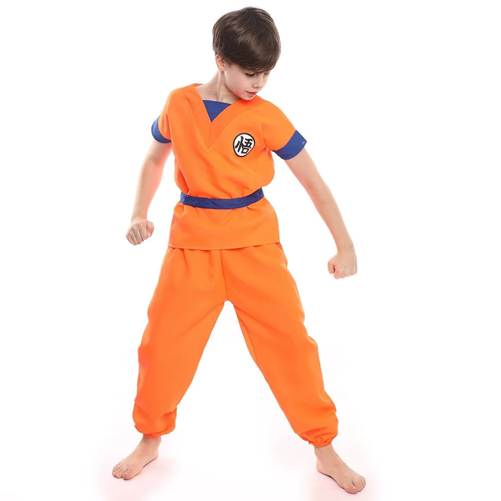 Kids Roku Cosplay Costume Saiyan Anime Outfit Set