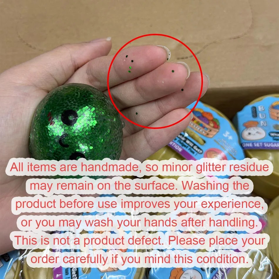 Mini Glitter Dumpling Squishy – 5–5.5cm Fidget Toy