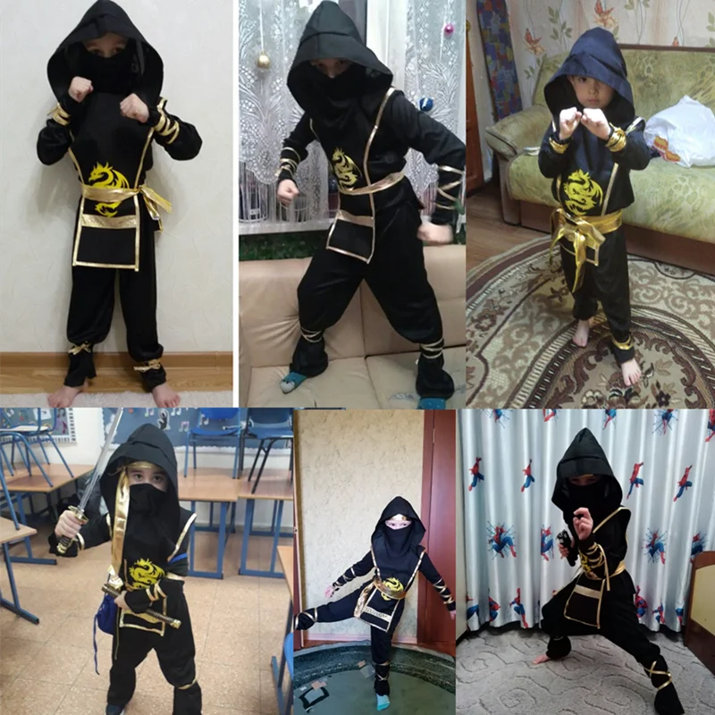 Kids Ninja Costume with Accessories Halloween Kung Fu Outfit