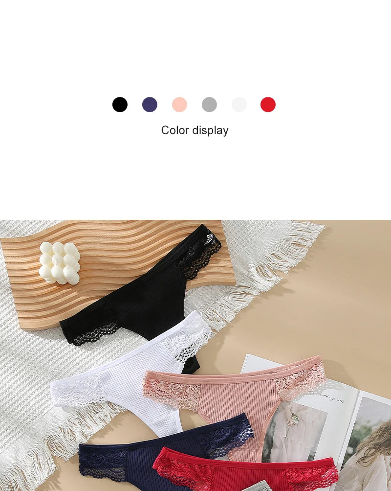 Cotton G String Panties 3PCS Women's Antibacterial Thongs