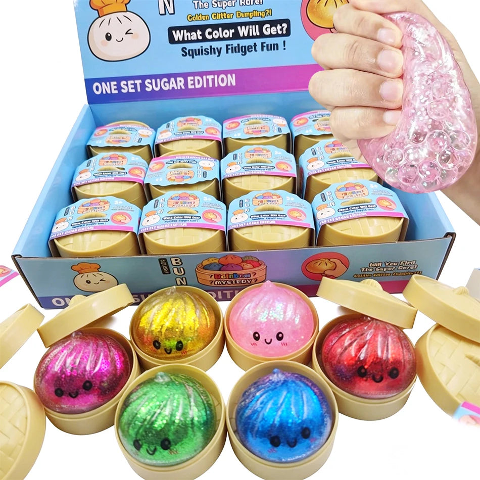 Mini Glitter Dumpling Squishy – 5–5.5cm Fidget Toy