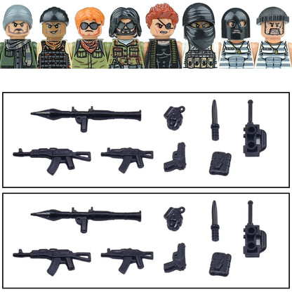 Gangster Building Blocks Villain Soldier MOC City Accessories Set