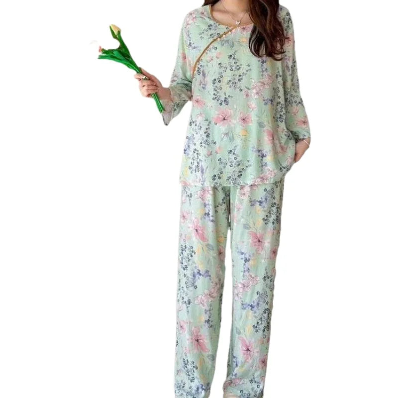 Women's Cotton Sleepwear Set – Summer Two-Piece Pajamas