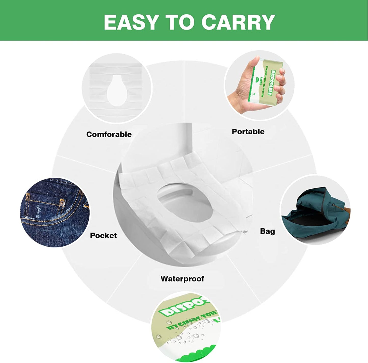 Disposable Toilet Seat Covers Portable Travel Toilet Mats